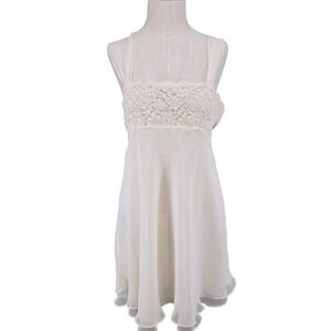 Intimo Amore Ivory Lace Trim Spaghetti Strap Chemise Nightgown Elegant Bridal L
